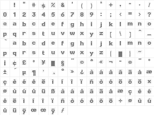 LTPunkt Bold Character Map