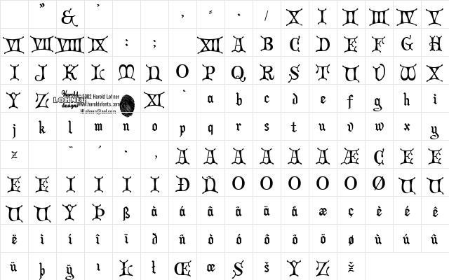 Christmas Card II Character Map