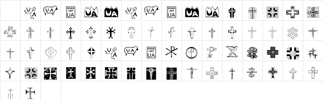 Christian Crosses II Regular Character Map Christian Crosses II Regular Character Map