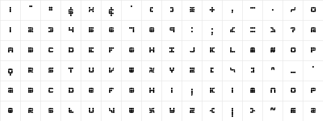 Konector BRK Regular Character Map