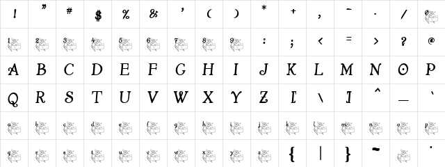 ChristmasSleighRide Regular Character Map