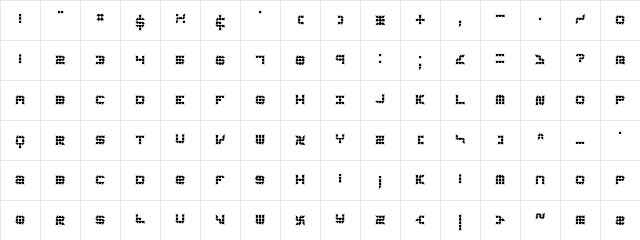 Konector Eerie BRK Regular Character Map Konector Eerie BRK Regular Character Map