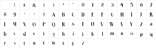 Churlees Regular Character Map