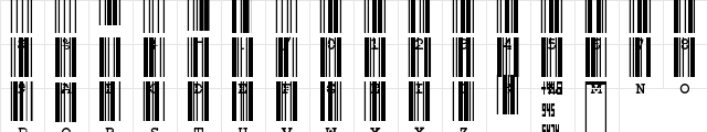 CIA Code 39 Medium Text Regular Character Map CIA Code 39 Medium Text Regular Character Map
