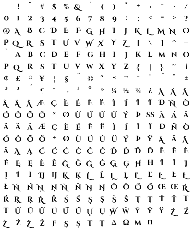 Cinzel Decorative Bold Character Map Cinzel Decorative Bold Character Map