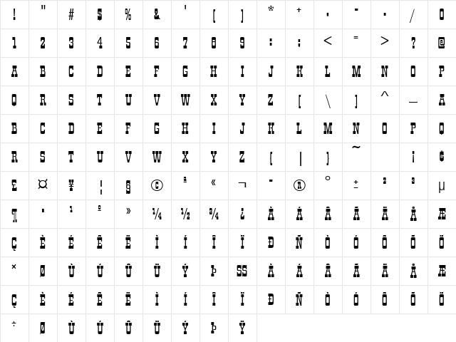 Circus Regular Character Map