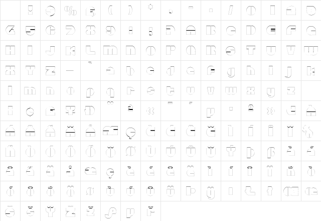 CircularSawOutline Regular Character Map