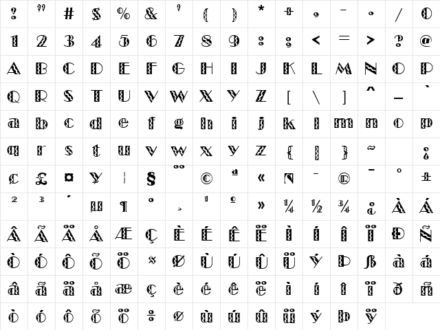 Circus Regular Character Map