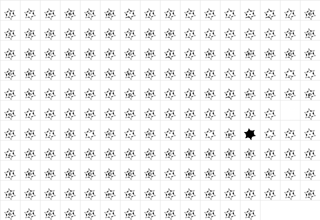 Cirque d'Etoilles Regular Character Map