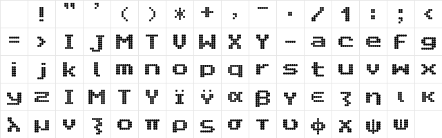 Citaro Voor (Enkele hoogte, Breed) Regular Character Map Citaro Voor (Enkele hoogte, Breed) Regular Character Map