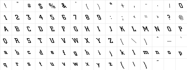 City-Medium Extreme Lefty Regular Character Map
