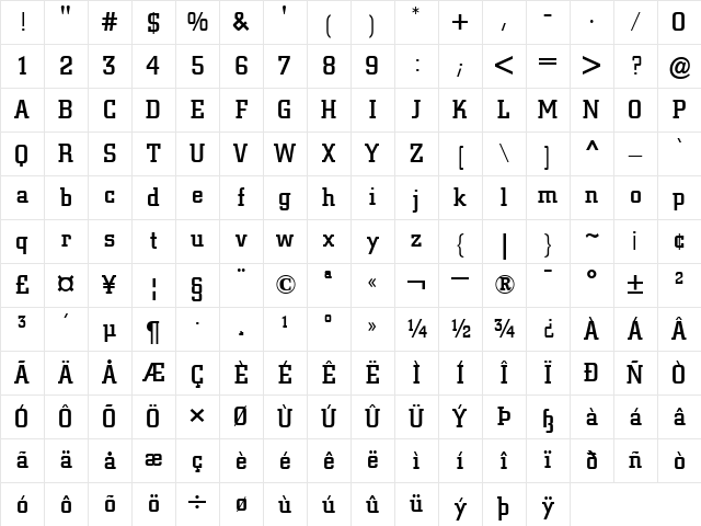City Medium Character Map City Medium Character Map