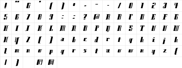 City ExtraBold Character Map