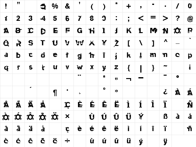 LTAnimalia Regular Character Map