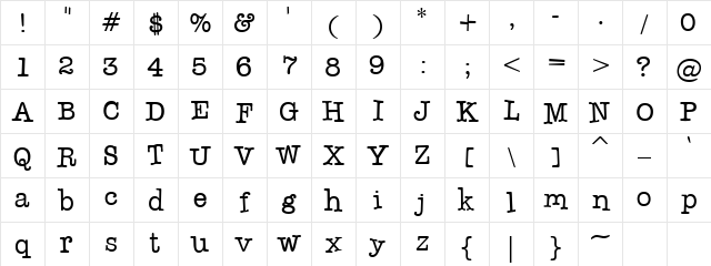CK Stenography Regular Character Map CK Stenography Regular Character Map