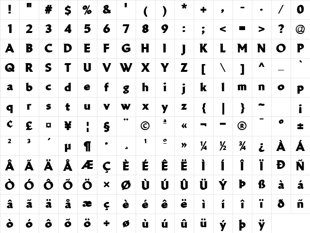 LTBrewery Medium Black Character Map