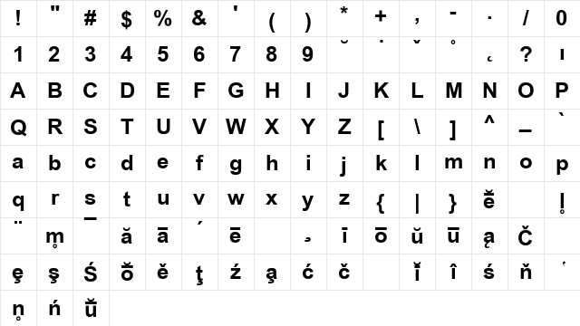 AHD Symbol Sans Bold Character Map AHD Symbol Sans Bold Character Map