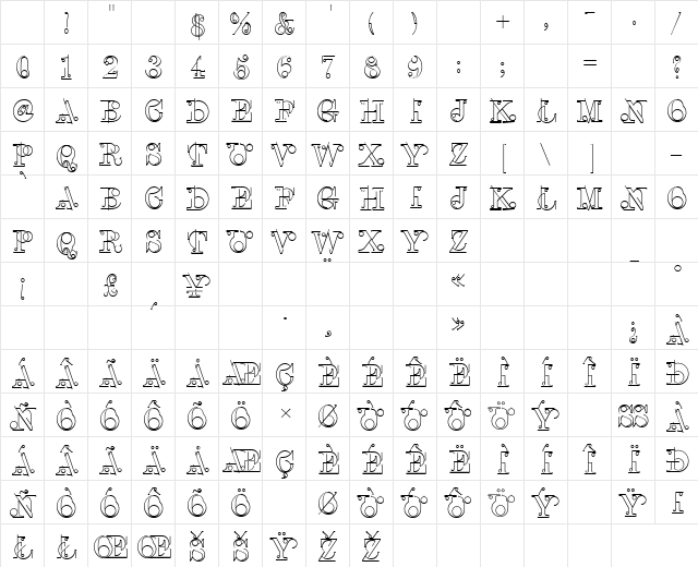 LTClascon Bold Character Map
