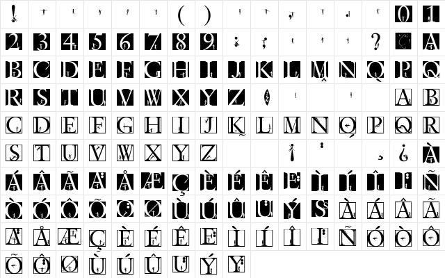 AIClassicalsBPlus Regular Character Map