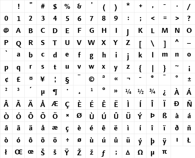 LTFinnegan Regular Bold Character Map LTFinnegan Regular Bold Character Map