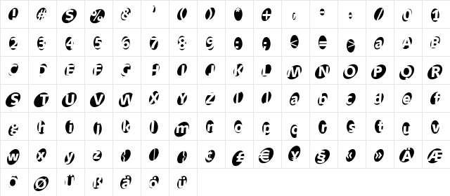 Aida Regular Character Map