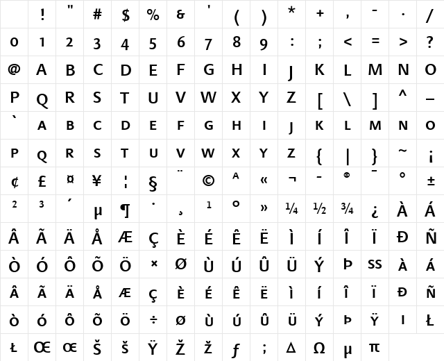 LTFinnegan SC Medium Regular Character Map LTFinnegan SC Medium Regular Character Map