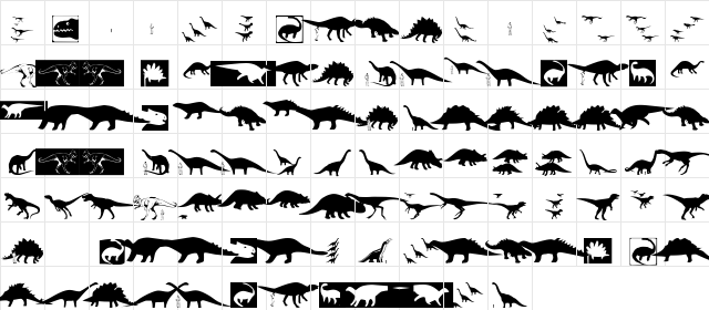 AIDinoSaurier Regular Character Map
