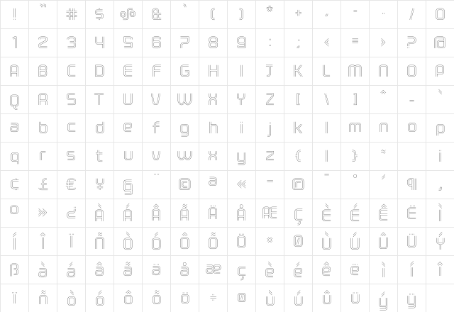 ClickLight Regular Character Map ClickLight Regular Character Map