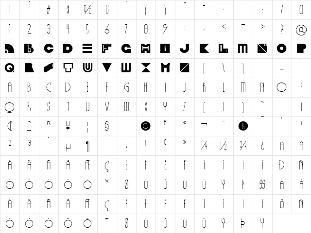 LTFunnyBones One One Character Map