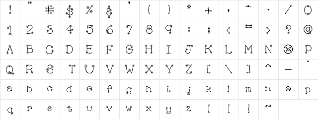 Clipz Buttons Regular Character Map