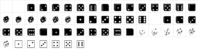 LinotypeGamePiDiceDominoes Roman Character Map