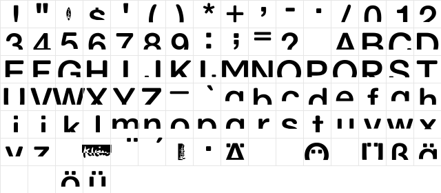 AIHalf Regular Character Map