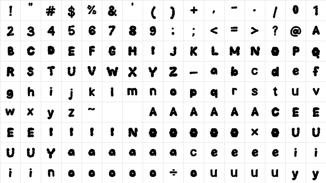 Cloudy Sunday Regular Character Map