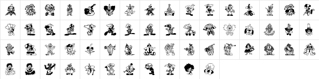 Clowners Regular Character Map