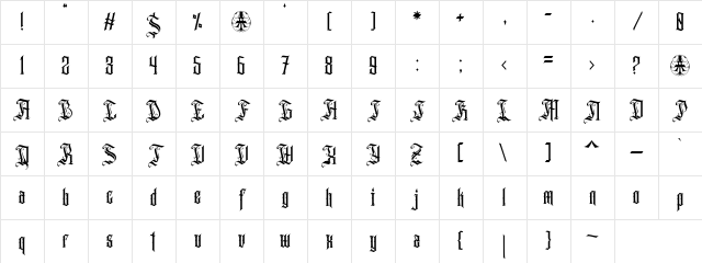 Aihet Script Personal Use Only Regular Character Map