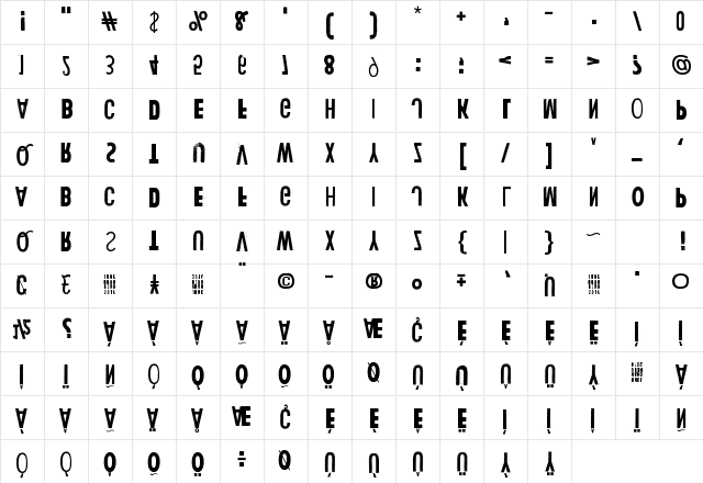!PaulMaul Bold Character Map
