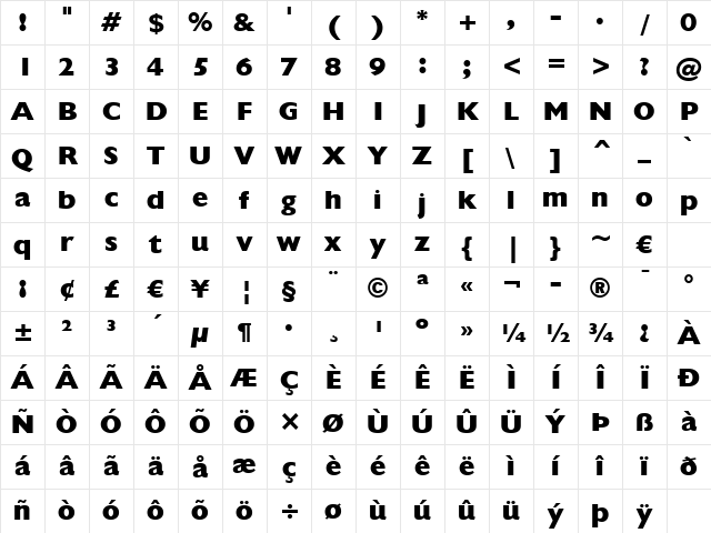 101! Celtic Knot Deco Regular Character Map