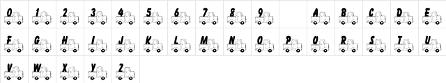101! Lil Mike's P'up Regular Character Map