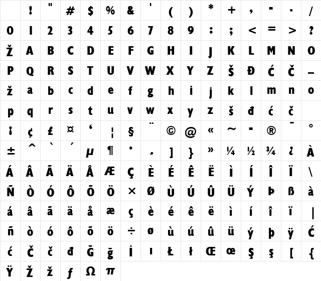 101! Pig TailZ Regular Character Map