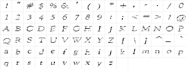 101 Puppies SW Regular Character Map