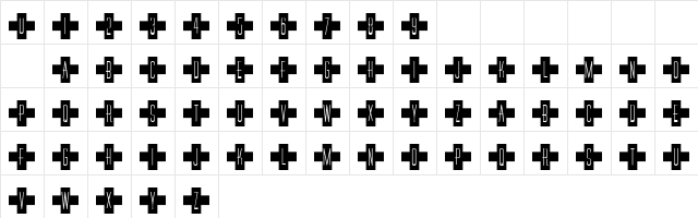 101! Red Cross Regular Character Map