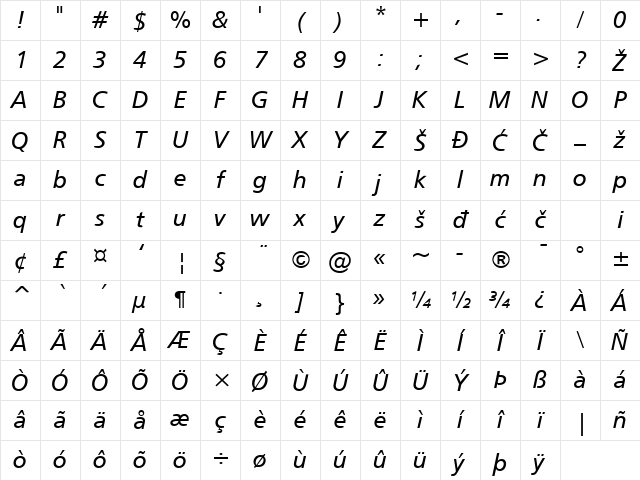 101! Shinin' Star Regular Character Map