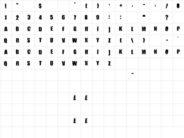 84 Rock! Regular Character Map