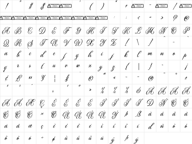 Alexina Regular Character Map