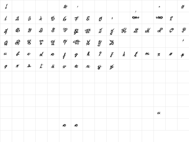 <El&amp;Font! Brush> Regular Character Map
