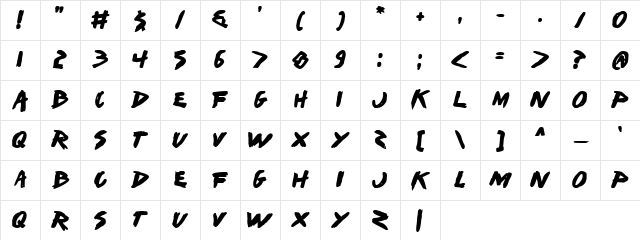 I Want My TTR! (Bold) Bold Character Map