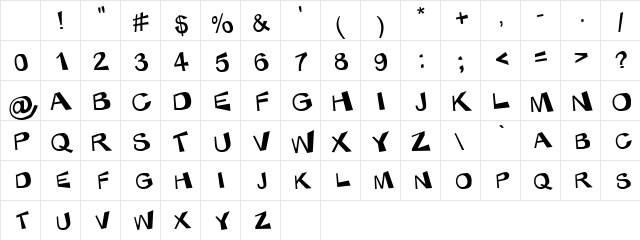 KaBlam! Regular Character Map KaBlam! Regular Character Map