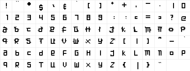 KR Action! Regular Character Map KR Action! Regular Character Map