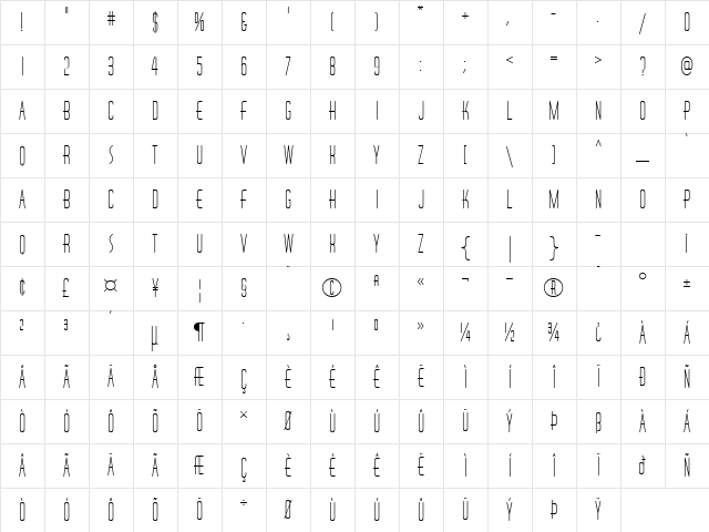 KR Boo! Regular Character Map