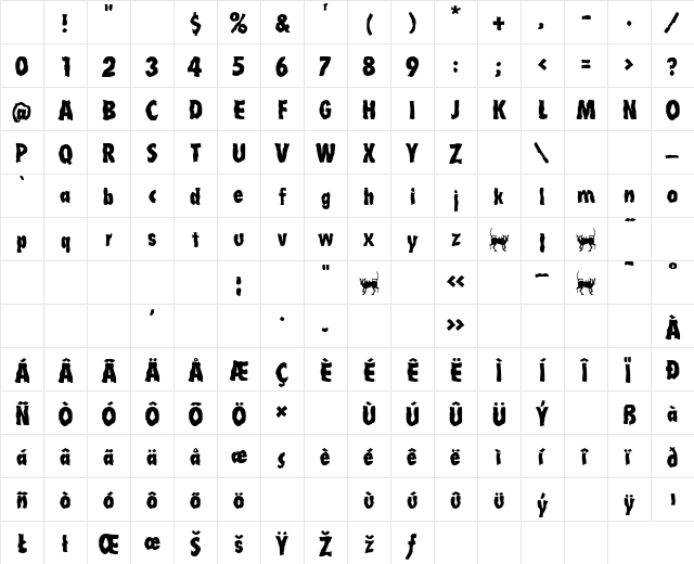 LTLaika Regular Character Map
